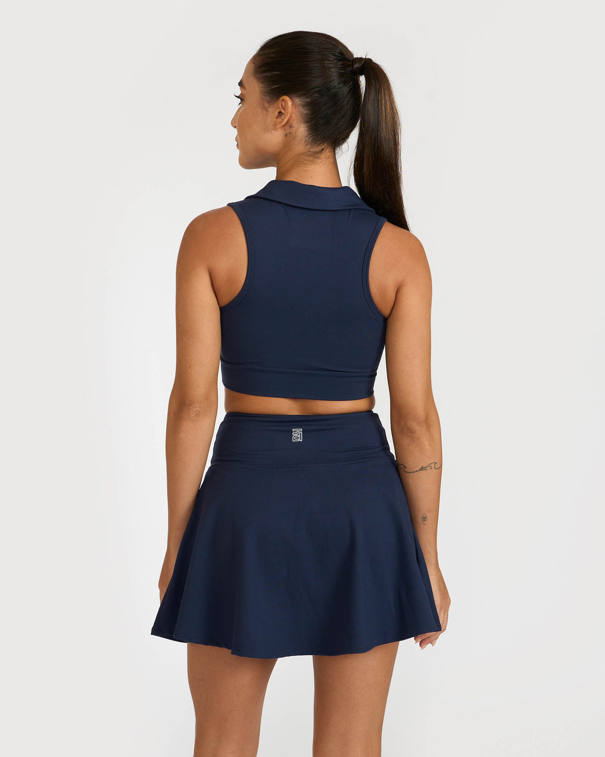 Zen Cheerful Skort and Polo-Neck 2-in-1 Crop Top Co-ord Set