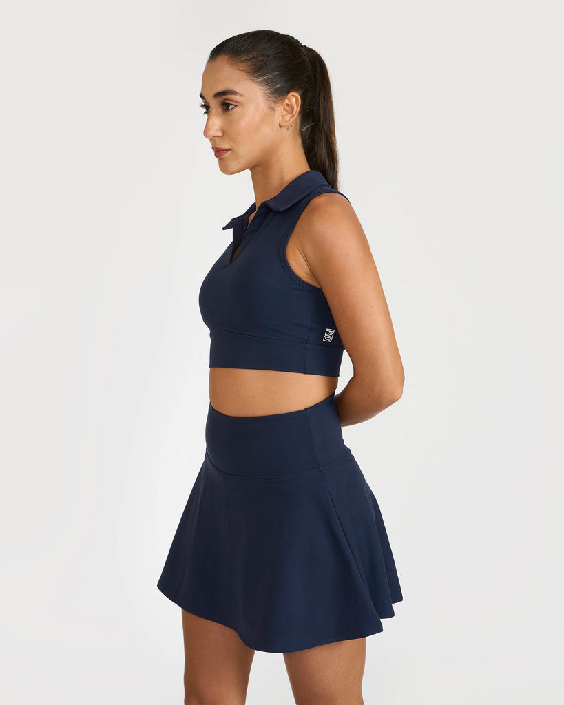 Hunnit Zen Polo-Neck 2-in-1 Crop Top 