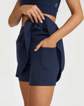 Zen Cheerful Skort and Polo-Neck 2-in-1 Crop Top Co-ord Set