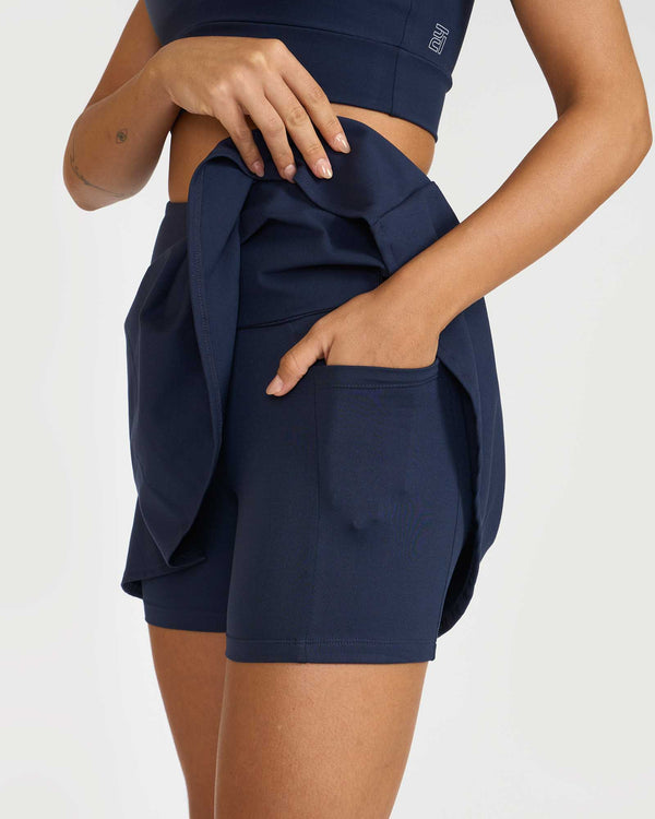 Zen Cheerful Skort and Polo-Neck 2-in-1 Crop Top Co-ord Set
