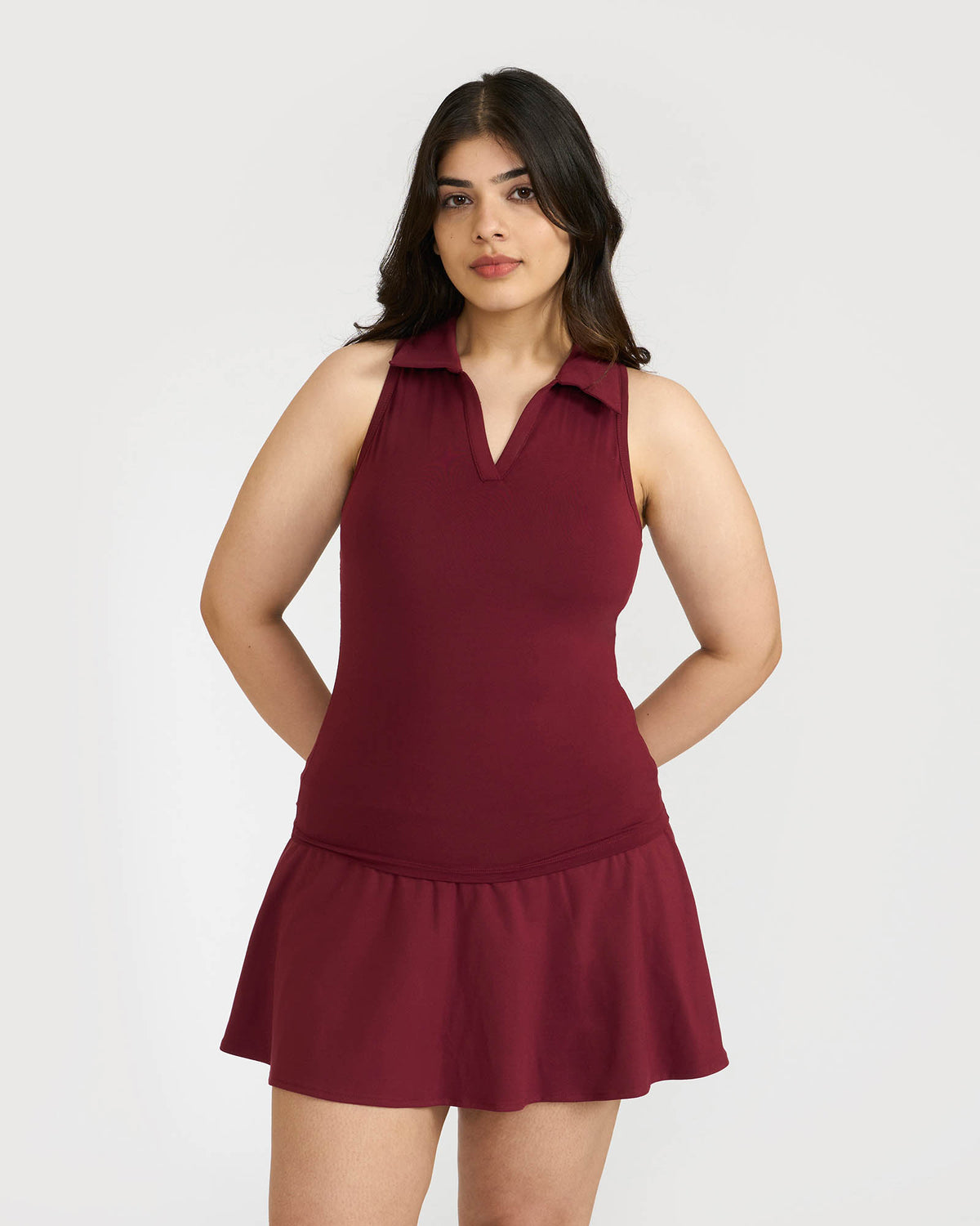 Zen Polo Neck Top with in-Built Sports Bra