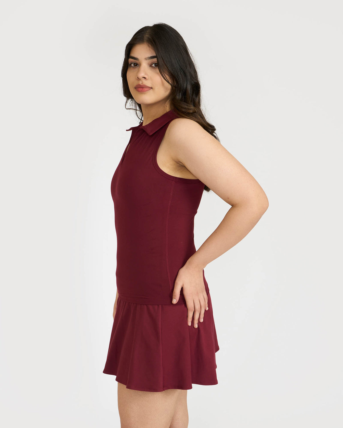 Zen Polo Neck Top with in-Built Sports Bra