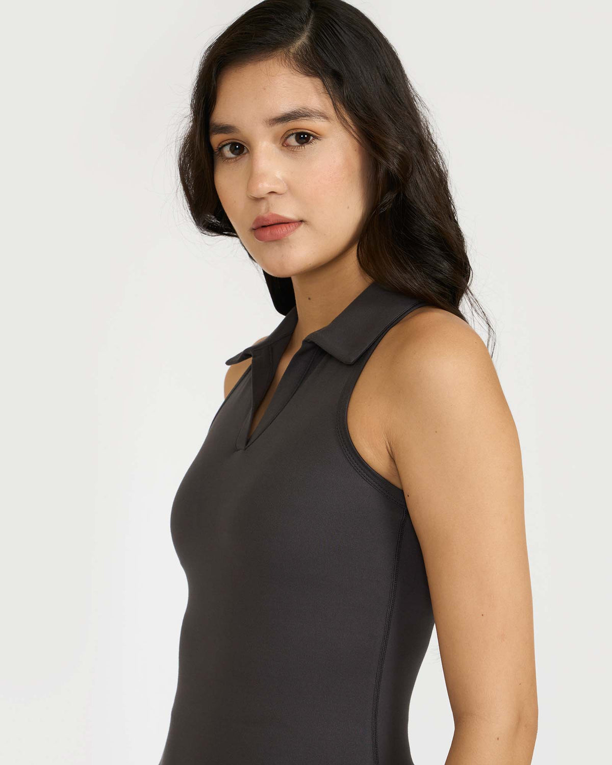 Zen Polo Neck Top with in-Built Sports Bra