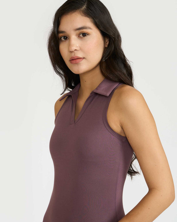 Zen Polo Neck Top with in-Built Sports Bra