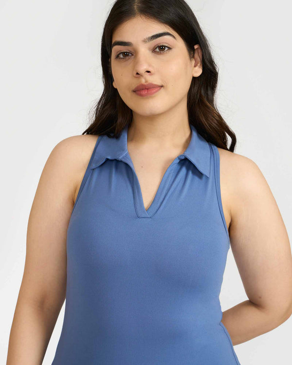Zen Polo Neck Top with in-Built Sports Bra