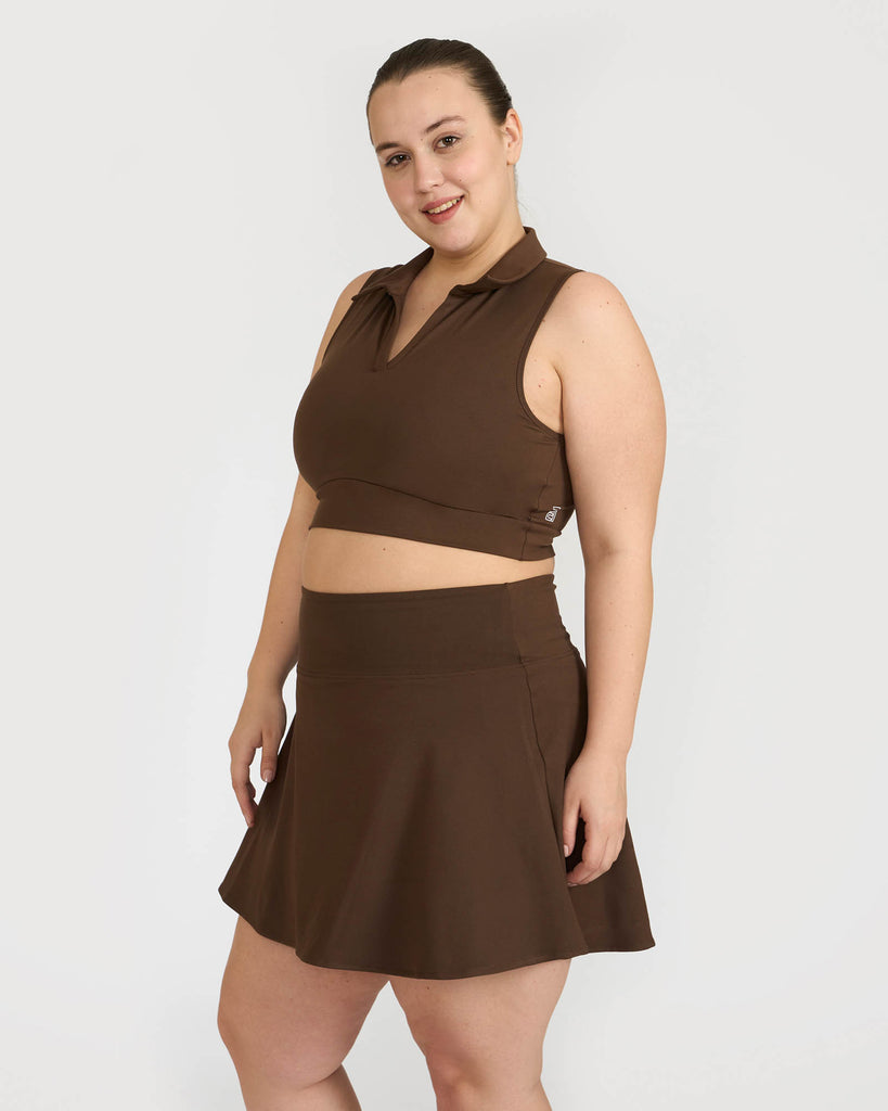 Hunnit Zen Polo-Neck 2-in-1 Crop Top 