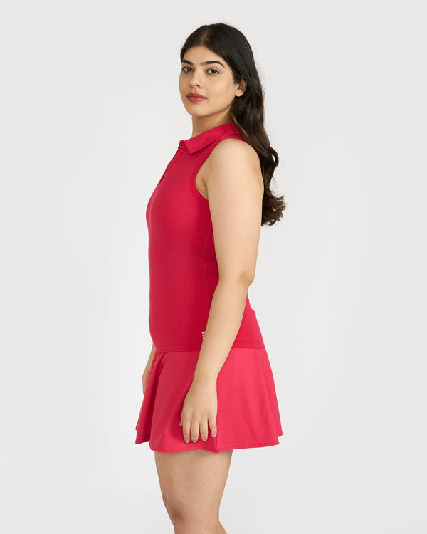 Zen Polo Neck Top with in-Built Sports Bra