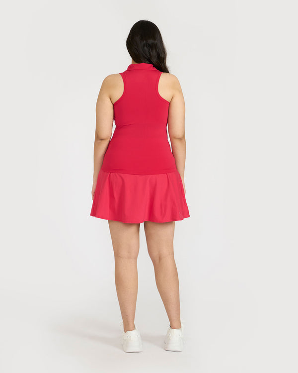 Zen Polo Neck Top with In-built sports bra & Cheerful Skorts Co-Ord Set