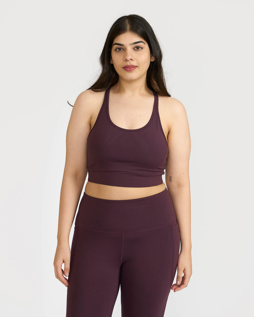 Hunnit Zen Capris and Round Neck Sports Bra Co-ord Set Zen Capris and Round Neck Sports Bra Co-ord Set