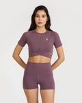 Zen Shorts & Front Wrap crop top Co-ord Set
