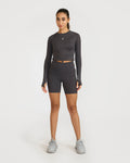 Zen Cycling Shorts & Full Sleeve Crop top Co-ord set