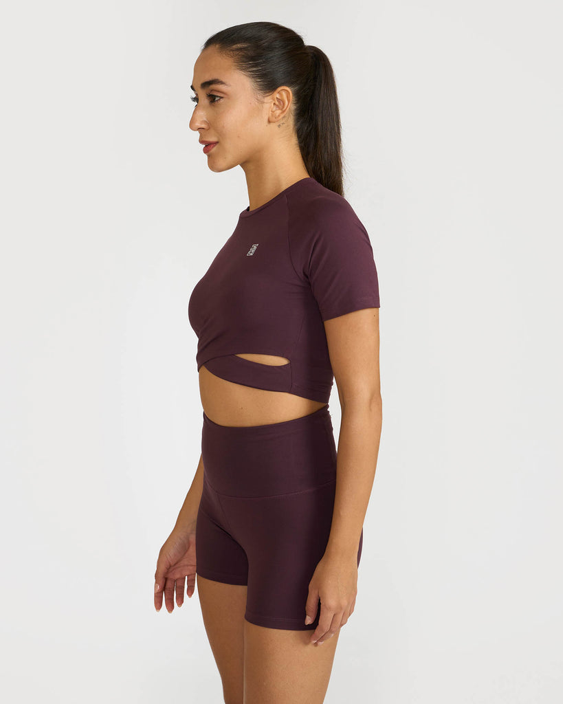 Hunnit Zen Shorts & Front Wrap crop top Co-ord Set 