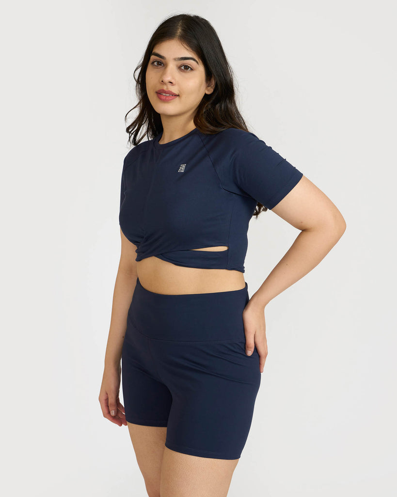 Hunnit Zen Front-Wrap Crop Top 