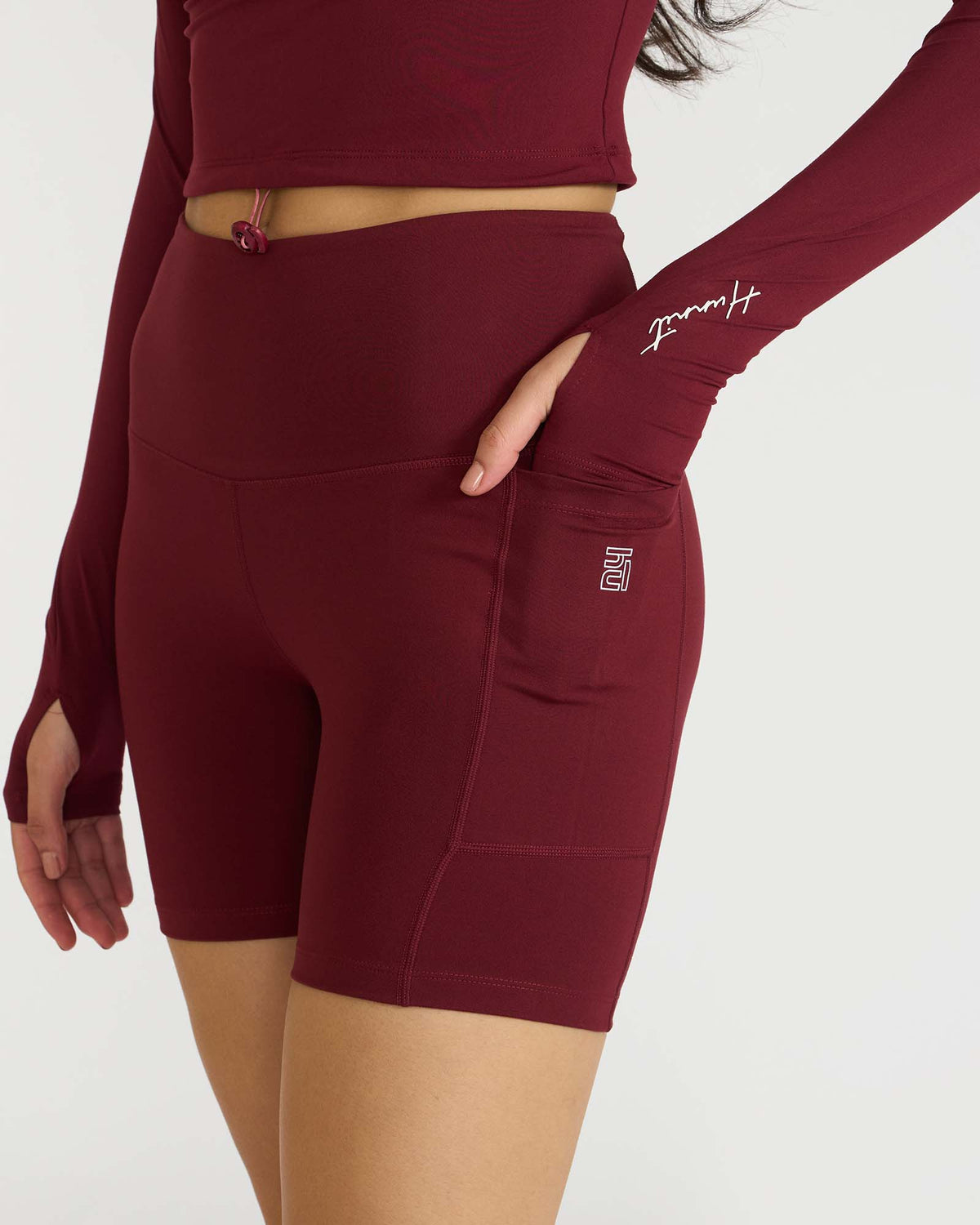 Zen Cycling Shorts & Full Sleeve Crop top Co-ord set