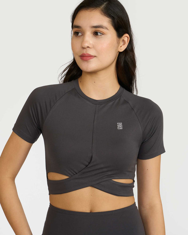 Zen Front-Wrap Crop Top