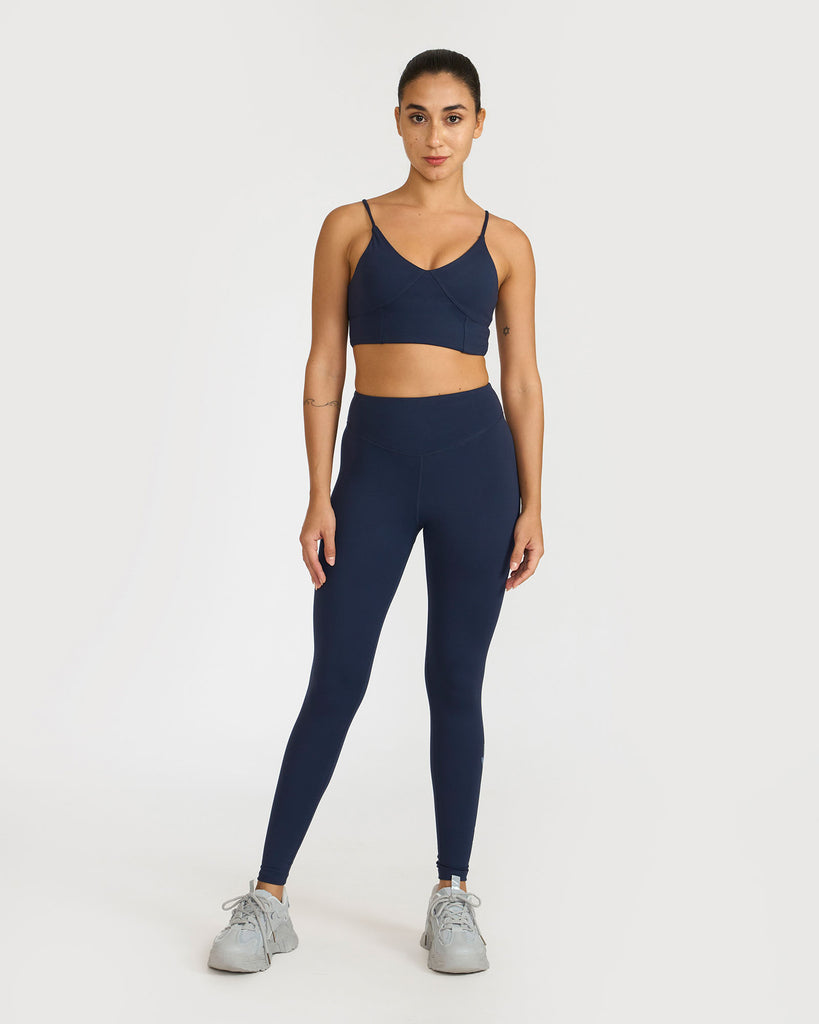 Hunnit Zen Seamless Leggings and V Neck Sports Bra Co-ord Set 