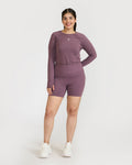 Zen Cycling Shorts & Full Sleeve Crop top Co-ord set