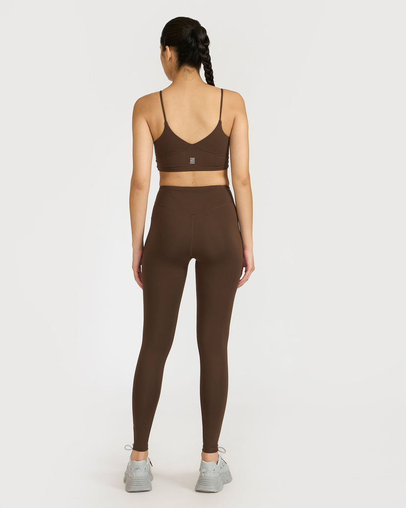 Hunnit Zen Seamless Leggings and V Neck Sports Bra Co-ord Set 