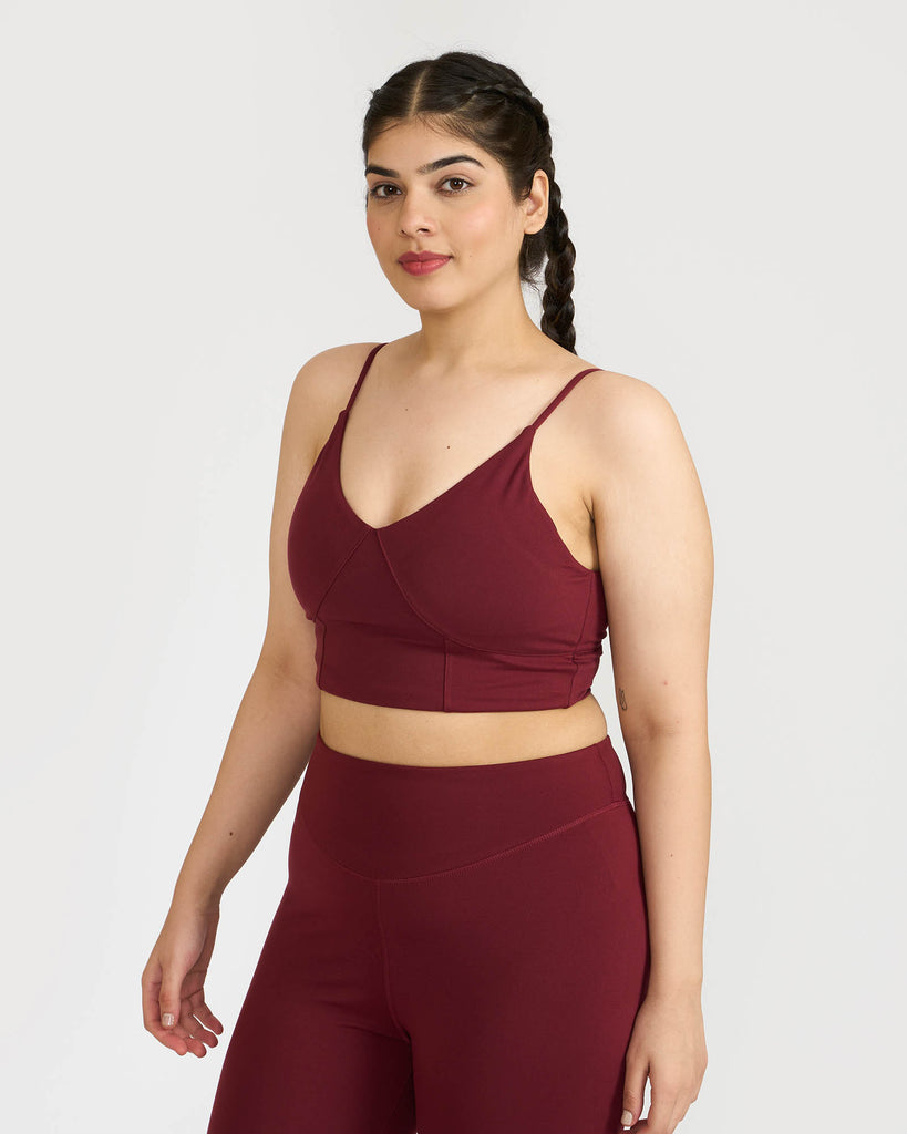 Hunnit Zen Seamless Leggings and V Neck Sports Bra Co-ord Set 