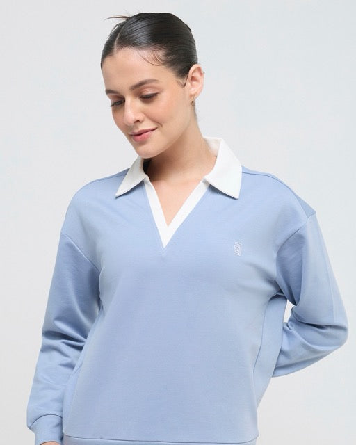 Vintage Polo Neck Sweatshirt and Shorts Co-ord Set