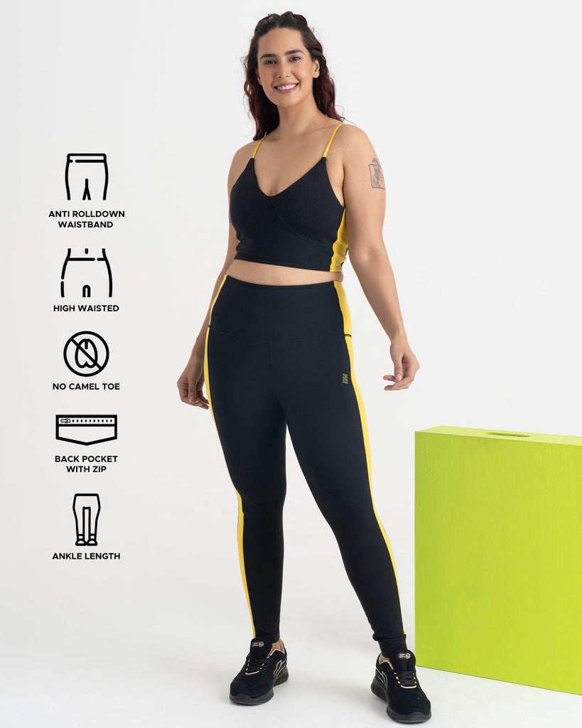 Hunnit Epic Pop 7/8 Leggings and Sports Bra Co-ord Set Epic Pop 7/8 Leggings and Sports Bra Co-ord Set