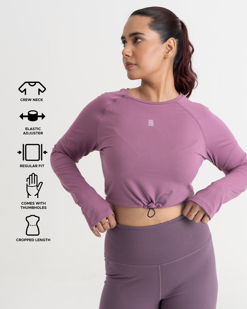 Hunnit Zen Full-Sleeve Crop Top Zen Full-Sleeve Crop Top