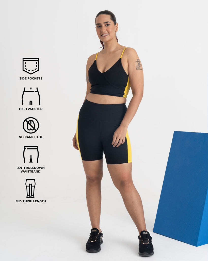 Hunnit Epic Pop Shorts and Sports Bra Co-ord Set Epic Pop Shorts and Sports Bra Co-ord Set