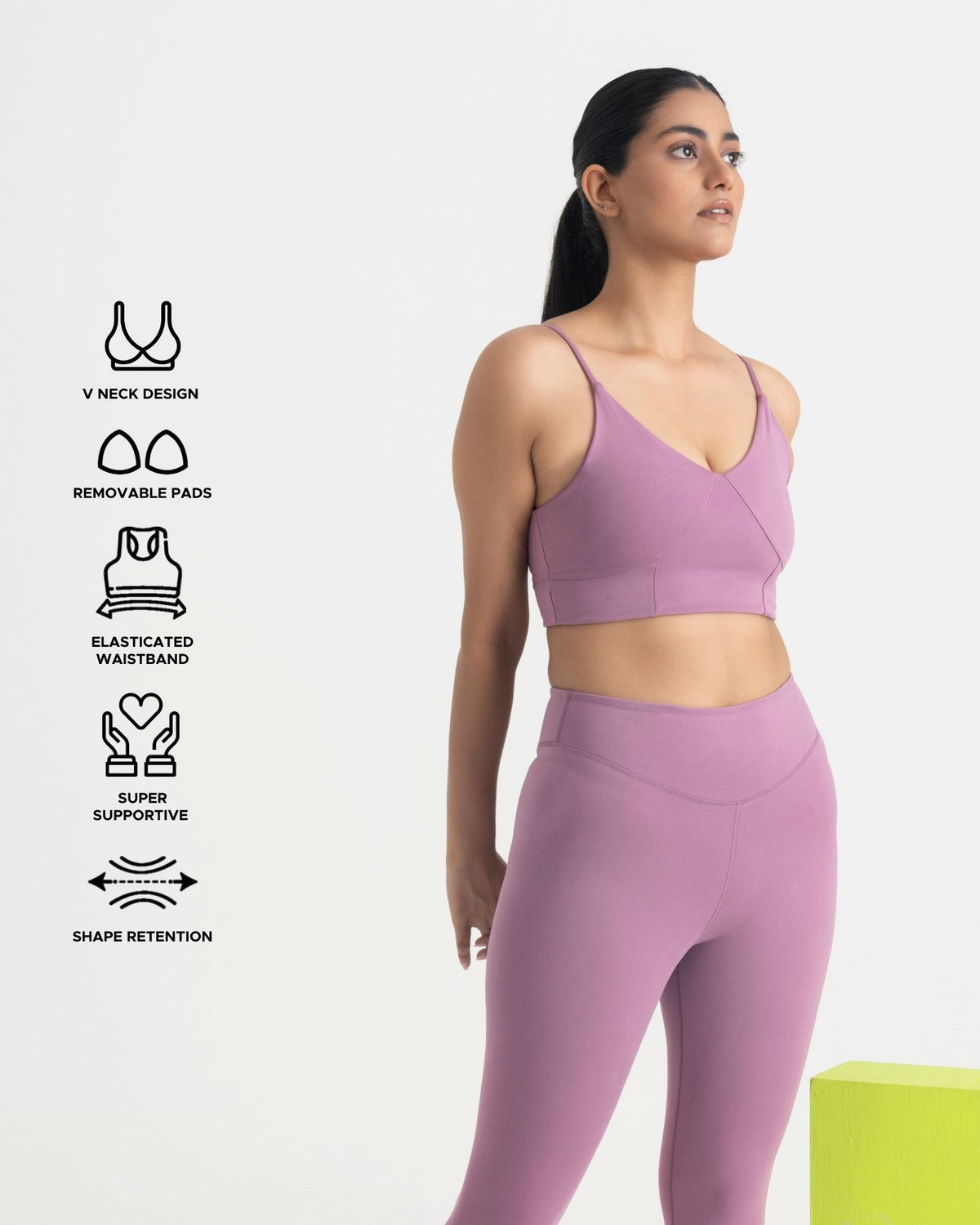 Zen Padded Sports Bra - V Neck
