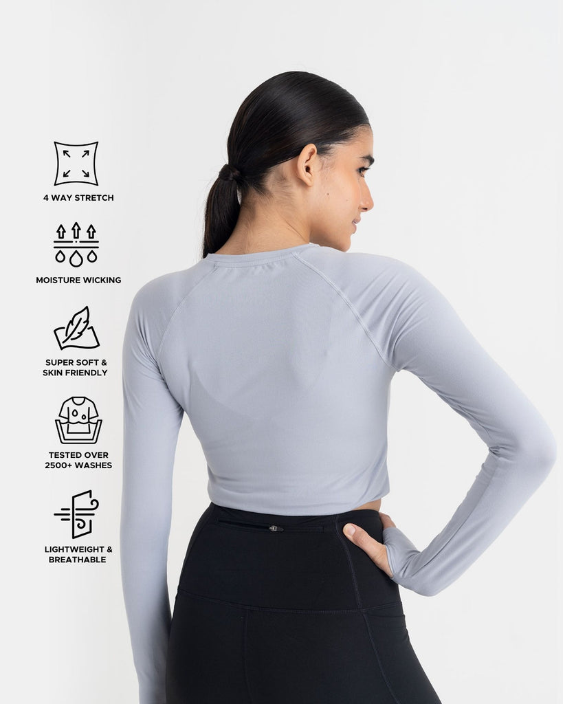 Hunnit Zen Full-Sleeve Crop Top Zen Full-Sleeve Crop Top