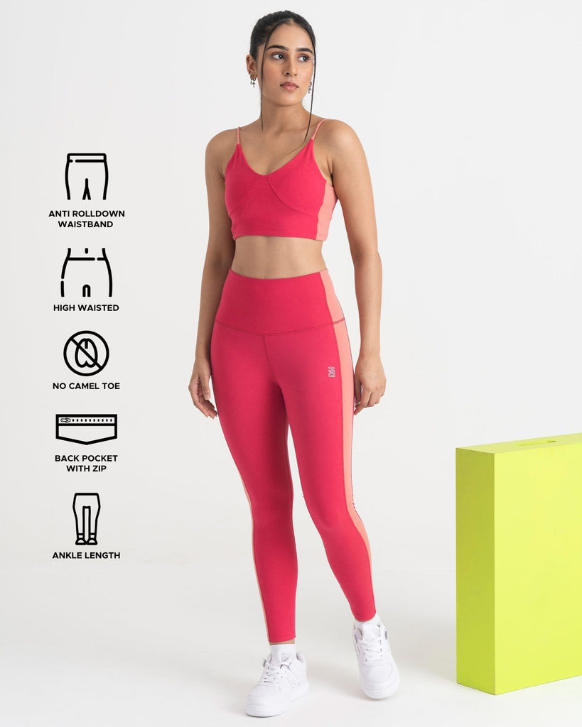 Hunnit Epic Pop 7/8 Leggings and Sports Bra Co-ord Set Epic Pop 7/8 Leggings and Sports Bra Co-ord Set