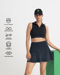 Zen Cheerful Skort and Polo-Neck 2-in-1 Crop Top Co-ord Set
