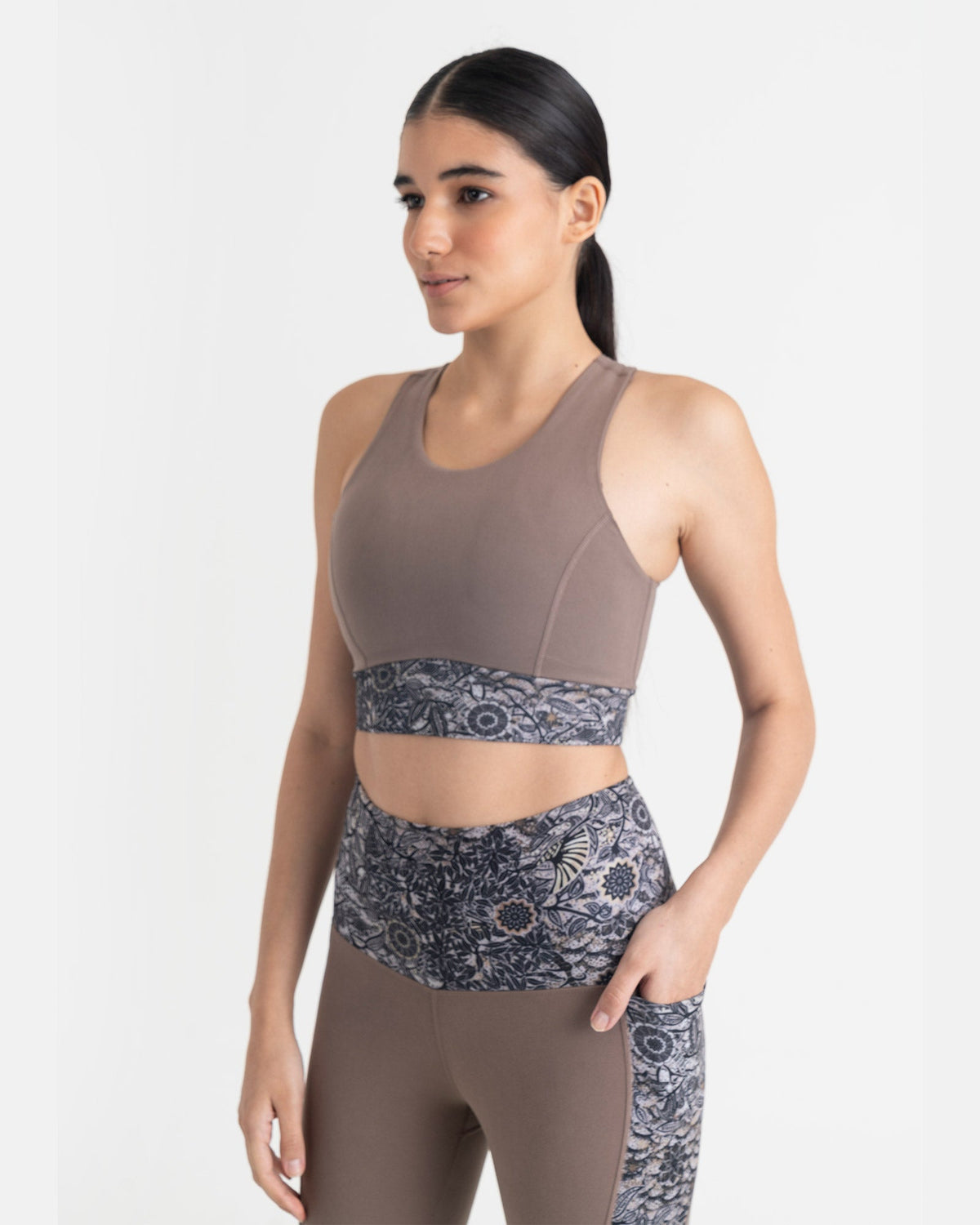 Majestic Flora 2-in-1 Crop Top