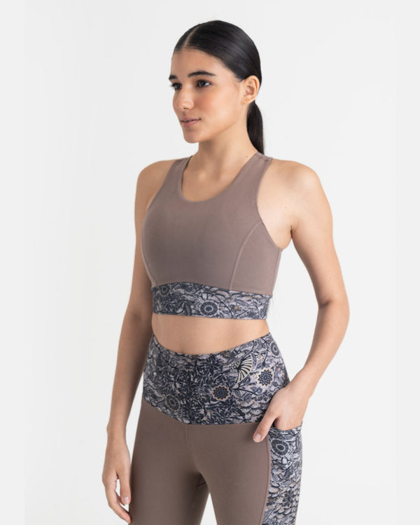 Majestic Flora 2-in-1 Crop Top