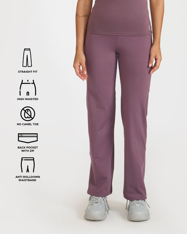 Zen Straight Fit Pants & Tank Top In-Built Sports Bra Co-ord Set