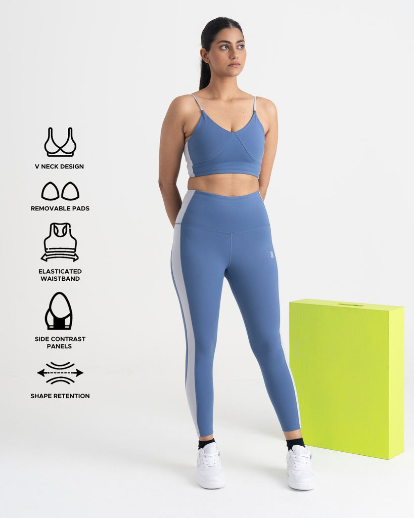 Hunnit Epic Pop 7/8 Leggings and Sports Bra Co-ord Set Epic Pop 7/8 Leggings and Sports Bra Co-ord Set