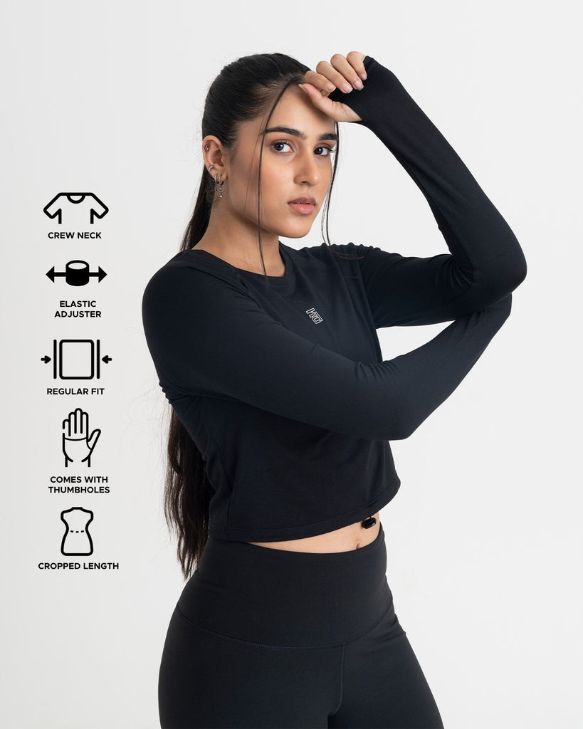 Hunnit Zen Full-Sleeve Crop Top Zen Full-Sleeve Crop Top