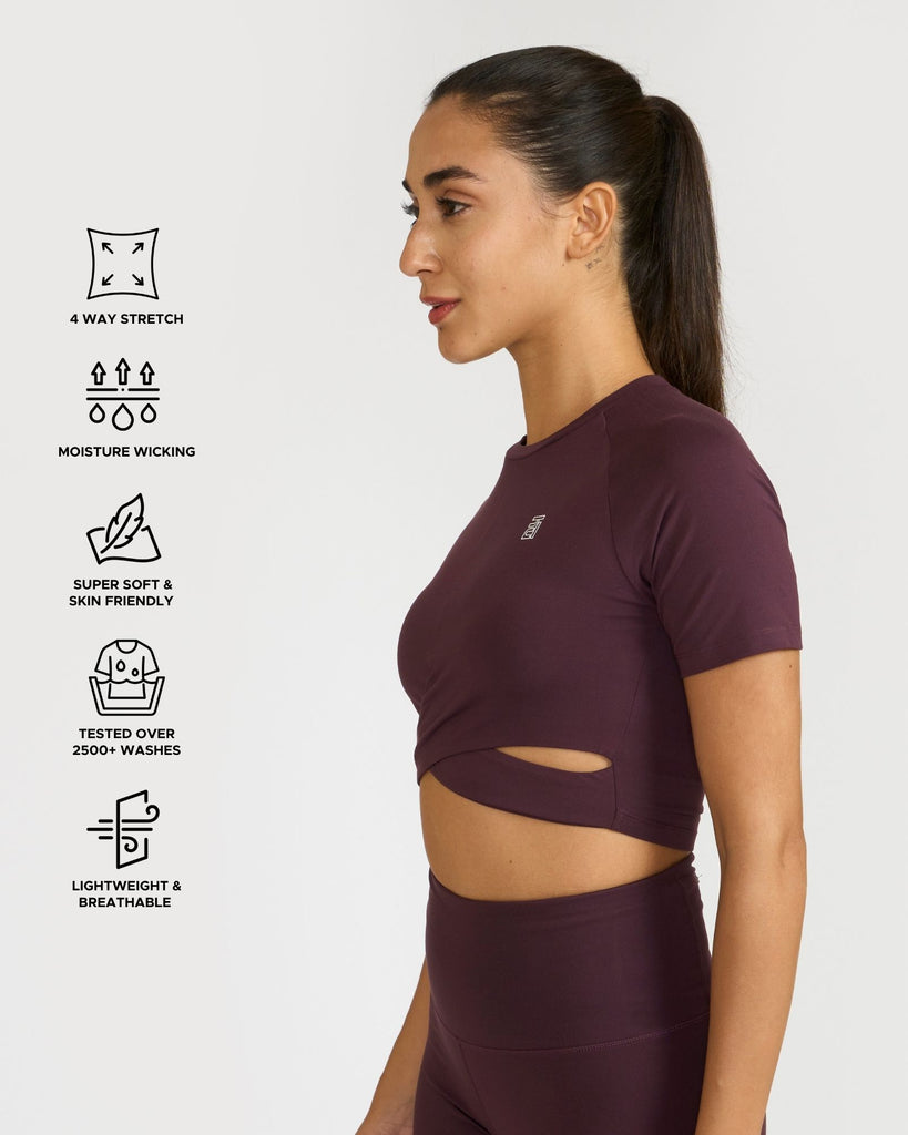 Hunnit Zen Front-Wrap Crop Top 