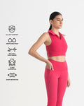 Zen Flare Pants and Polo-Neck 2-in-1 Crop Top Co-ord Set