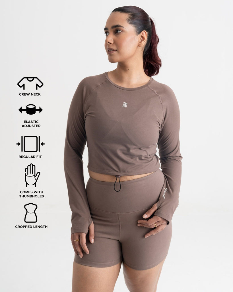 Hunnit Zen Full-Sleeve Crop Top Zen Full-Sleeve Crop Top