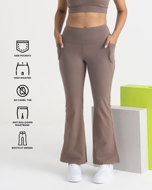 Zen Flare Pants and Polo-Neck 2-in-1 Crop Top Co-ord Set