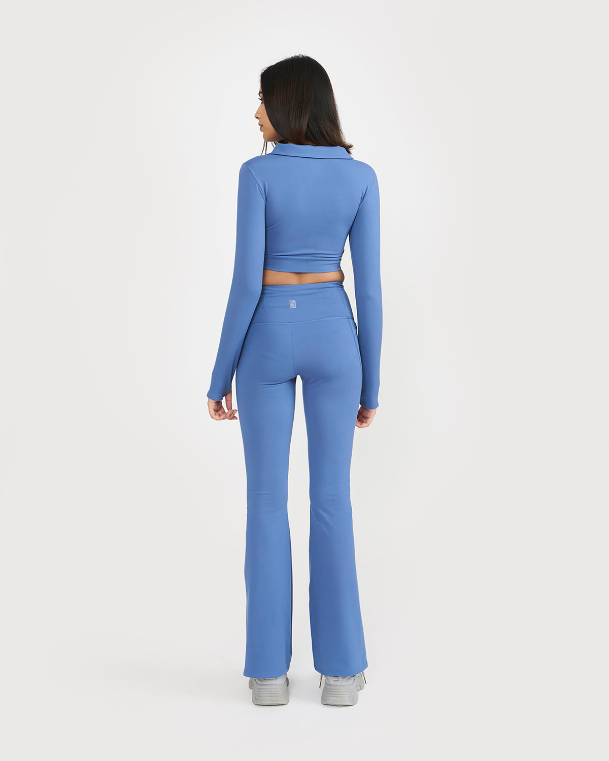 Zen Full Sleeve Polo Neck 2-in-1 Crop Top with Flare Pants Co-ord Set