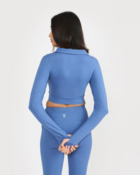 Zen Full Sleeve Polo Neck 2-in-1 Crop Top with Flare Pants Co-ord Set