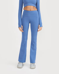 Zen Full Sleeve Polo Neck 2-in-1 Crop Top with Flare Pants Co-ord Set