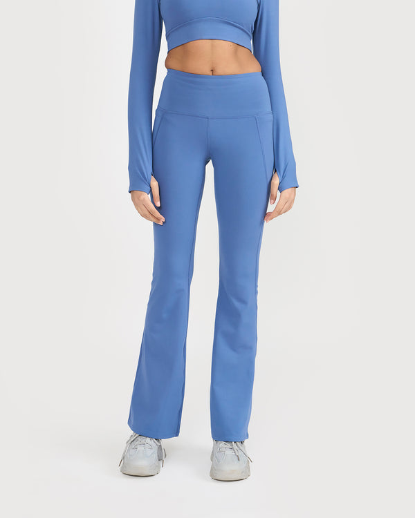 Zen Full Sleeve Polo Neck 2-in-1 Crop Top with Flare Pants Co-ord Set