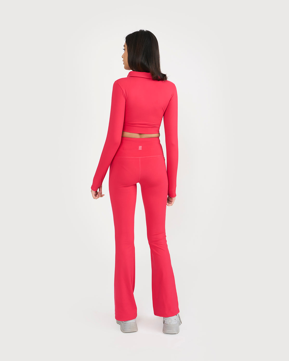 Zen Full Sleeve Polo Neck 2-in-1 Crop Top with Flare Pants Co-ord Set