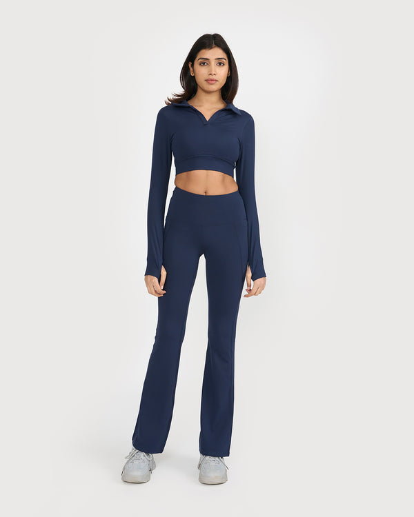 Zen full sleeves polo neck 2-in-1 crop top