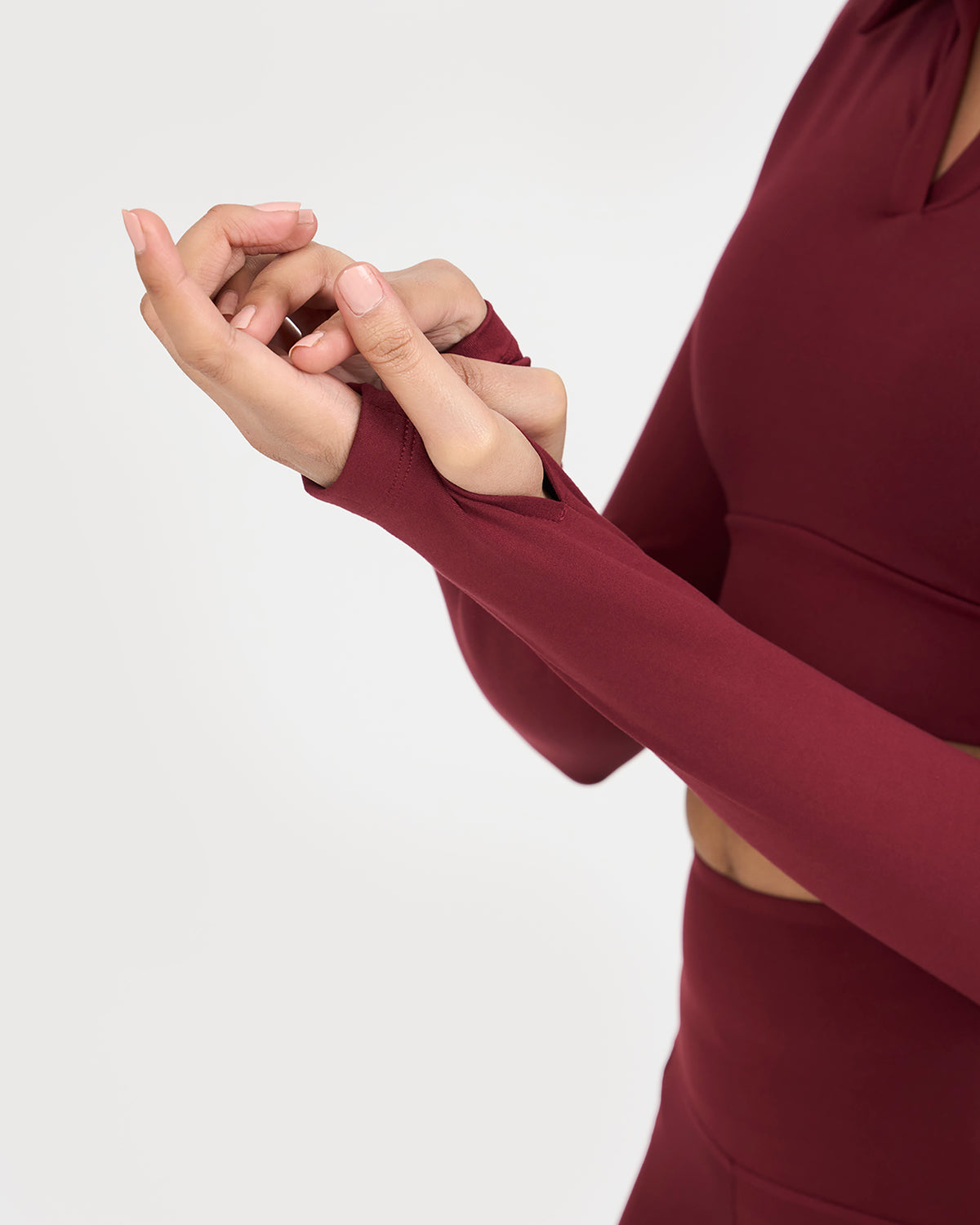 Zen full sleeves polo neck 2-in-1 crop top