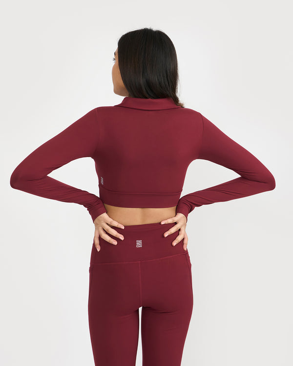 Zen full sleeves polo neck 2-in-1 crop top