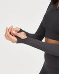 Zen full sleeves polo neck 2-in-1 crop top