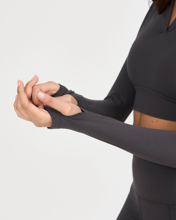 Zen full sleeves polo neck 2-in-1 crop top
